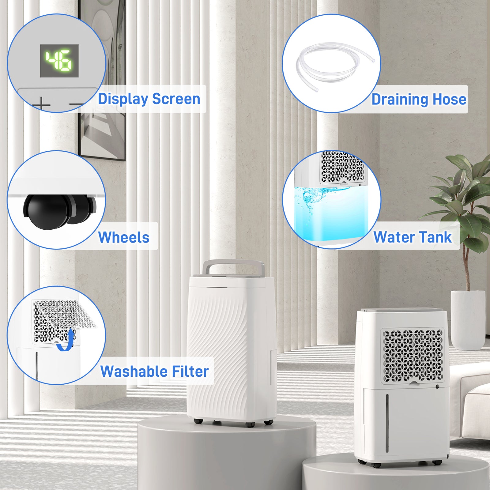 16l Dehumidifier, 5.5l Tank, Auto Defrost, Timer