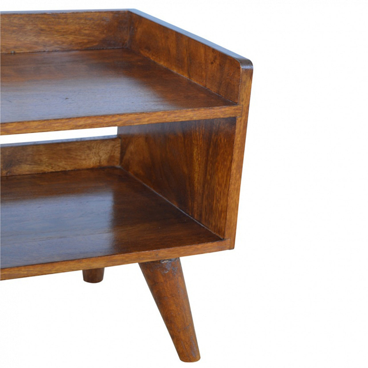 Solid Wood Chestnut Nordic Storage Bench