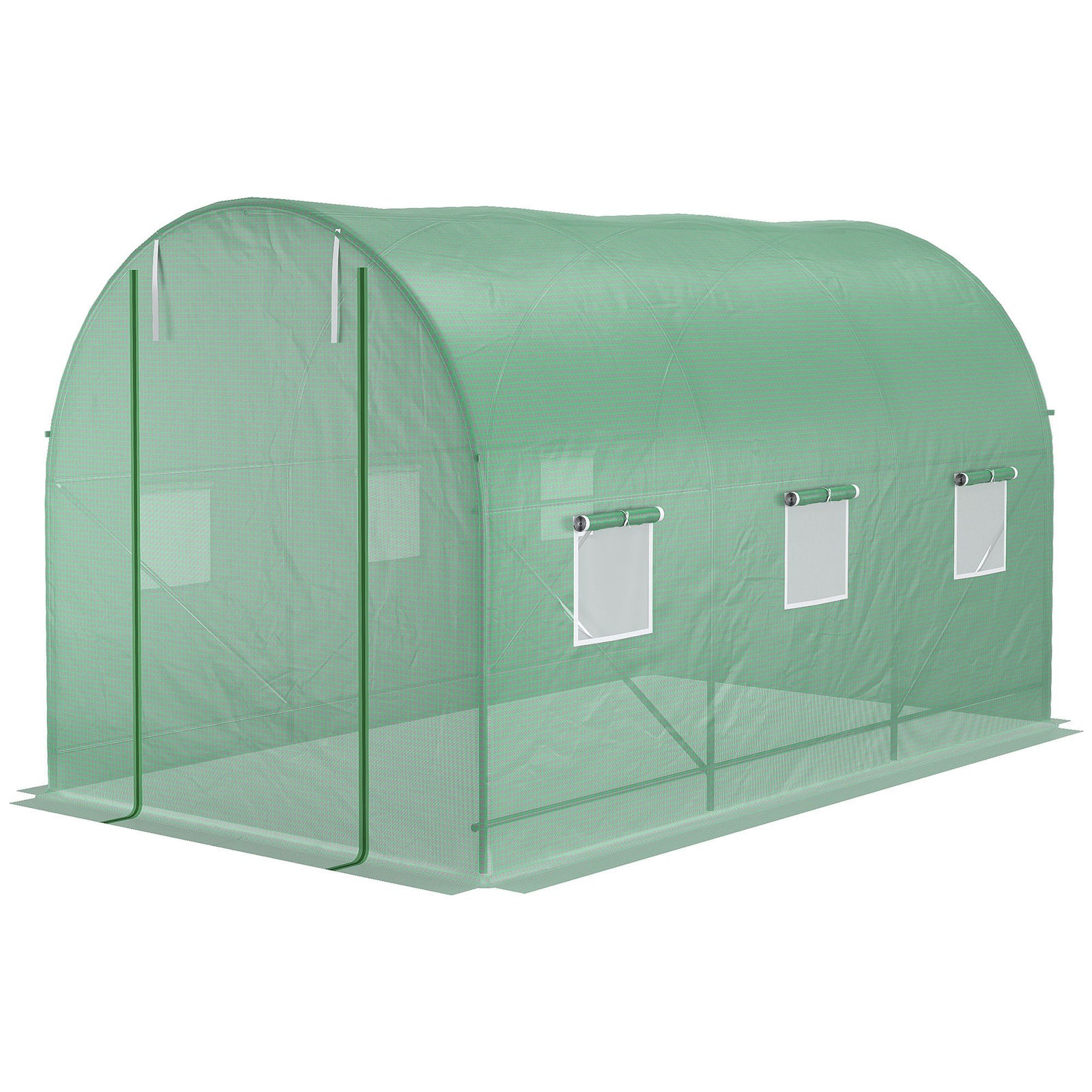 Walk-in Polytunnel Greenhouse 3.5x2m - Green