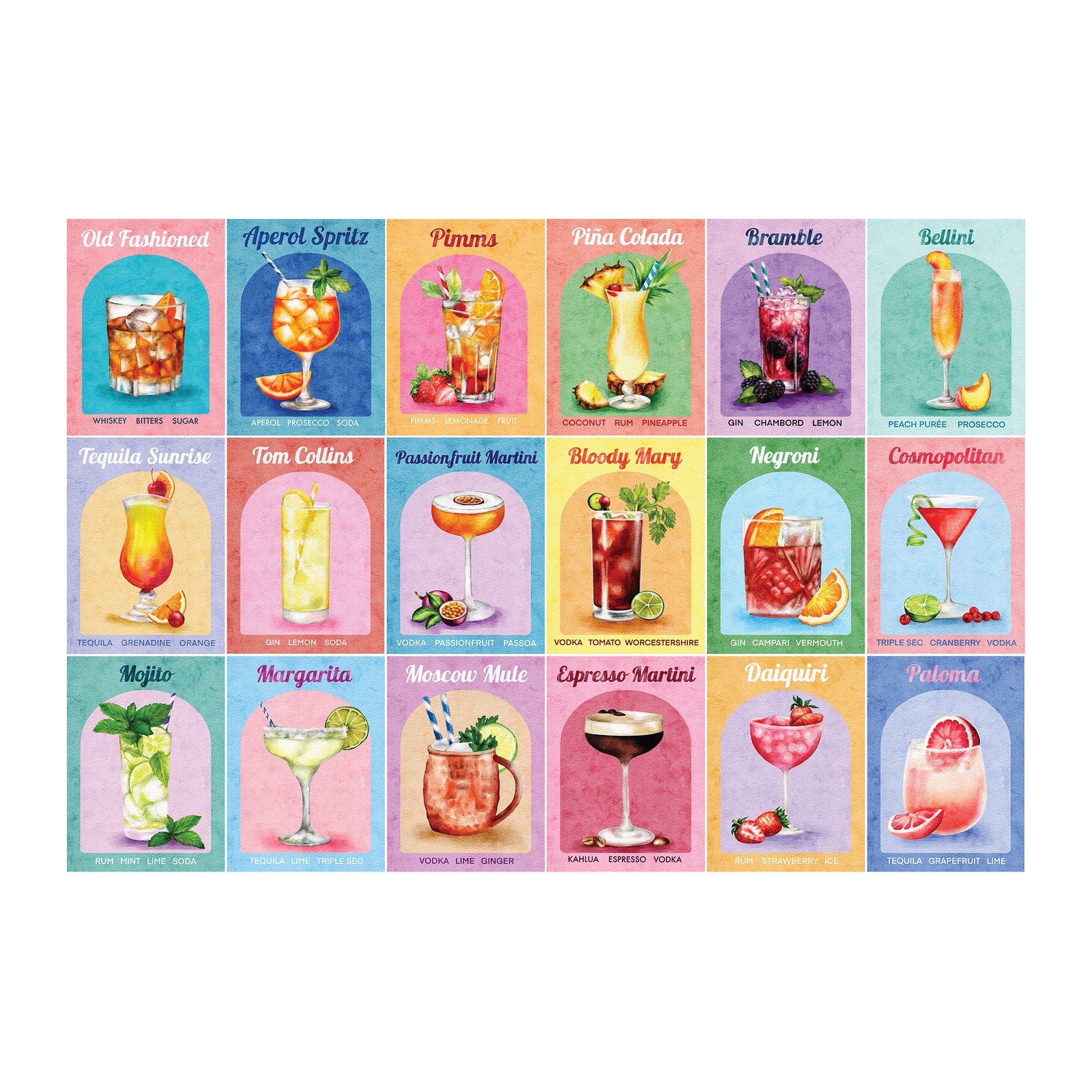 Colourful Cocktails Jigsaw - 1000 Piece Jigsaw Puzzle For Adults