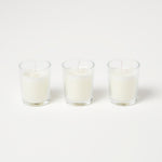 HOMESCAPES Clear Quartz Fresh Linen Crystal Scented Candle Set, Pack Of 3