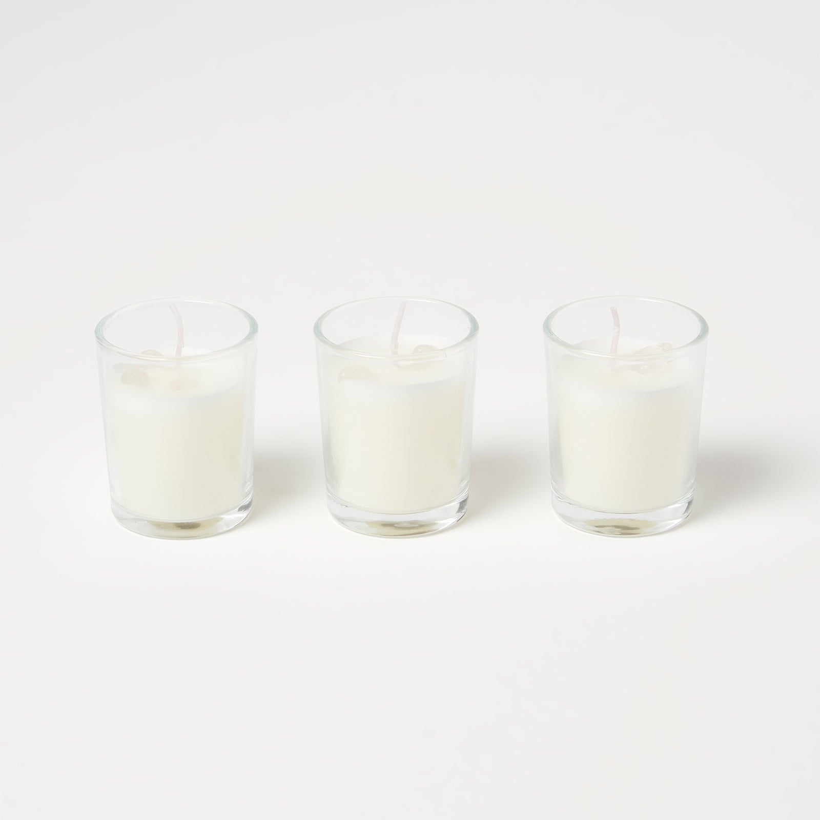 HOMESCAPES Clear Quartz Fresh Linen Crystal Scented Candle Set, Pack Of 3