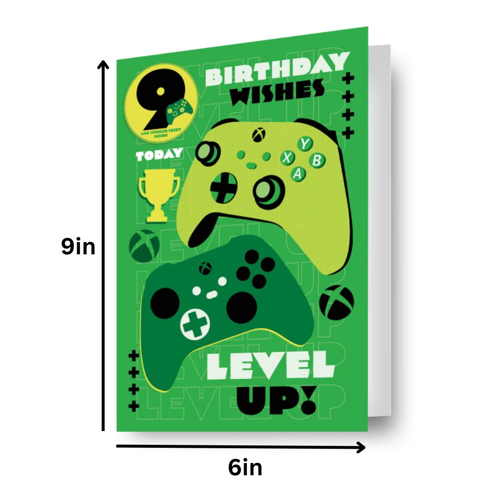 Xbox Multi Ages 7-14 Sticker Birthday Card Official Product