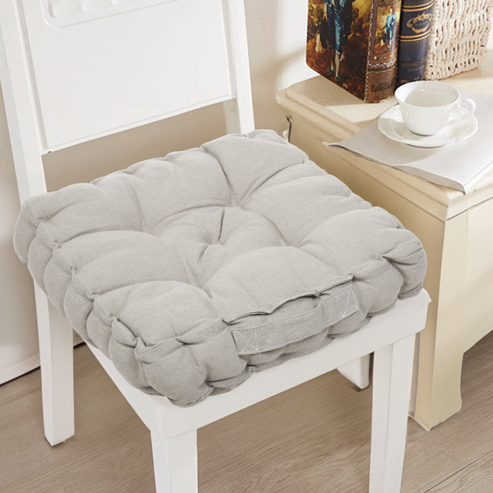 45cm Square Chair Seat Cushion Pad With Handle | Light Grey