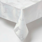 Sparkling Stag Pattern Christmas Table Cloth | 132 x 178cm | Silver