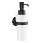 Porcelain 200ml Soap Dispenser With Round Wall Mount Holder | Black