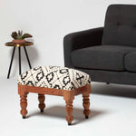 Reva Black Geometric Footstool | 50cm x 30cm