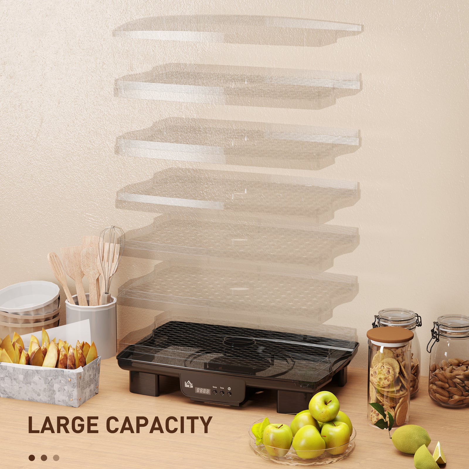 6 Tray Food Dehydrator, Food Dryer Machine For Fruit Meat