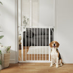 Dog Gate Wide Stair Gate W/ Door Pressure Fit, 75-85w Cm | White