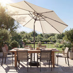 2.7 M Garden Parasol Umbrella With Cross Base, Sandbag | Cream