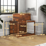 Dog Crate Furniture With Flip-up Top, 2 Doors, For Dogs | Medium | Brown