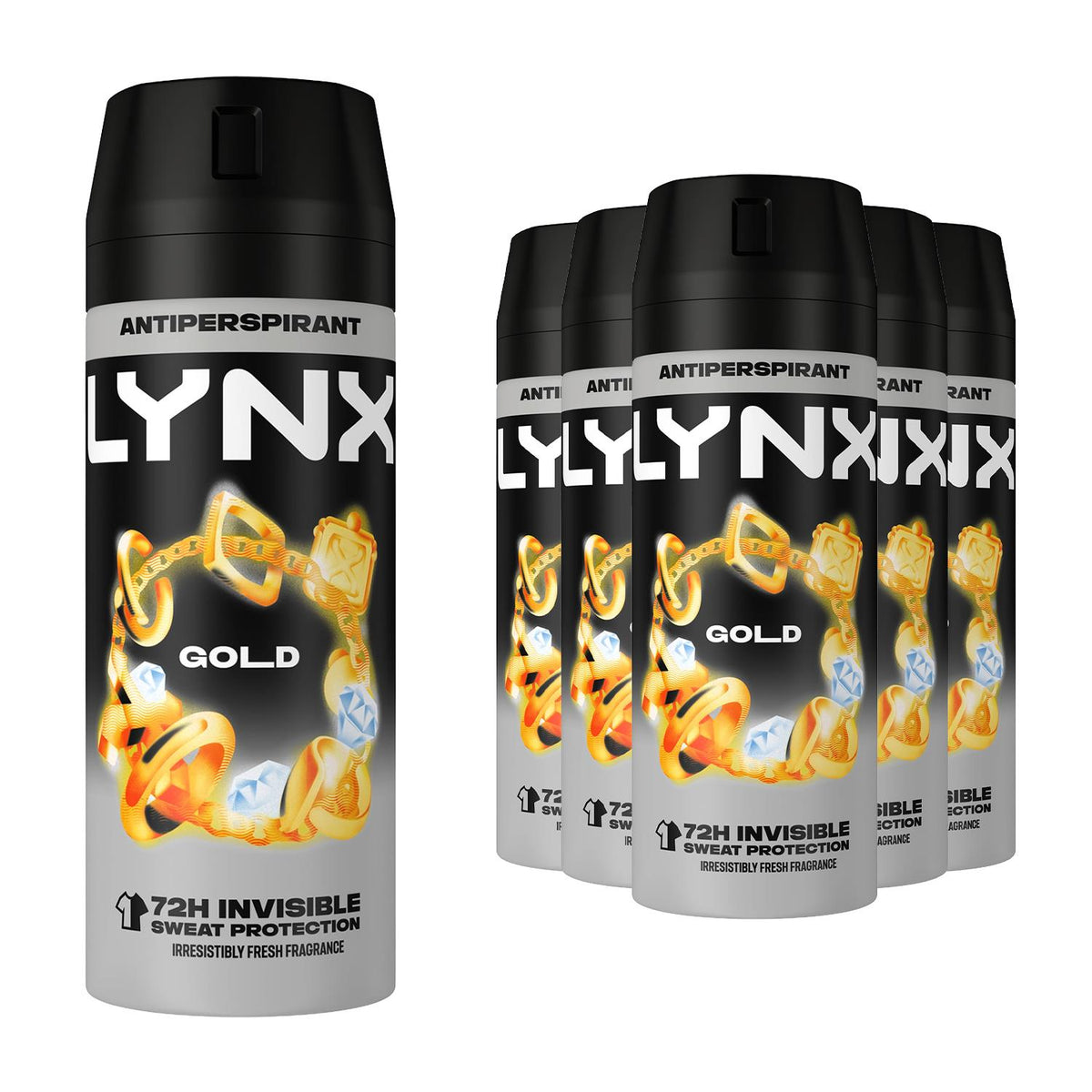 Anti-perspirant Deodorant Body Spray Gold 72h Anti White Marks 150ml | Set of 36