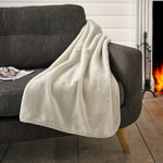 Windsor Heavyweight Coco Plush Throw | 130cm x 180cm | Biscuit