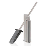 Silicone Toilet Brush, Floor Or Self-adhesive Slim Chrome Flat Collection