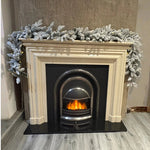 270cm Premium Mixed Branch Pre-lit Snow Filled Christmas Garland - With Timer