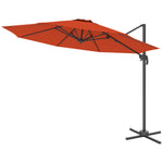 3x3m Cantilever Parasol W/ 360° Crank Handle Tilt | Orange