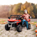 12v Two-seater Kids Electric Ride-on Car W/ Electric Bucket | Red
