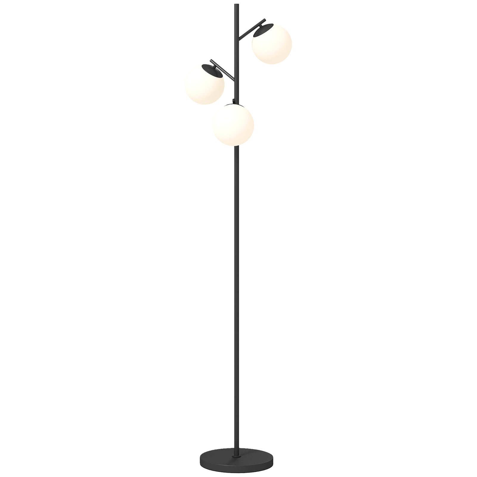 Modern Tree Floor Lamp With 3 Light, For Living Room Bedroom | Black