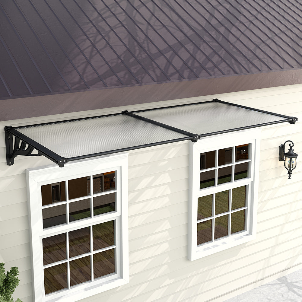 190cm W X 90cm D X 28cm H Door Window Awning Canopy Rain Cover