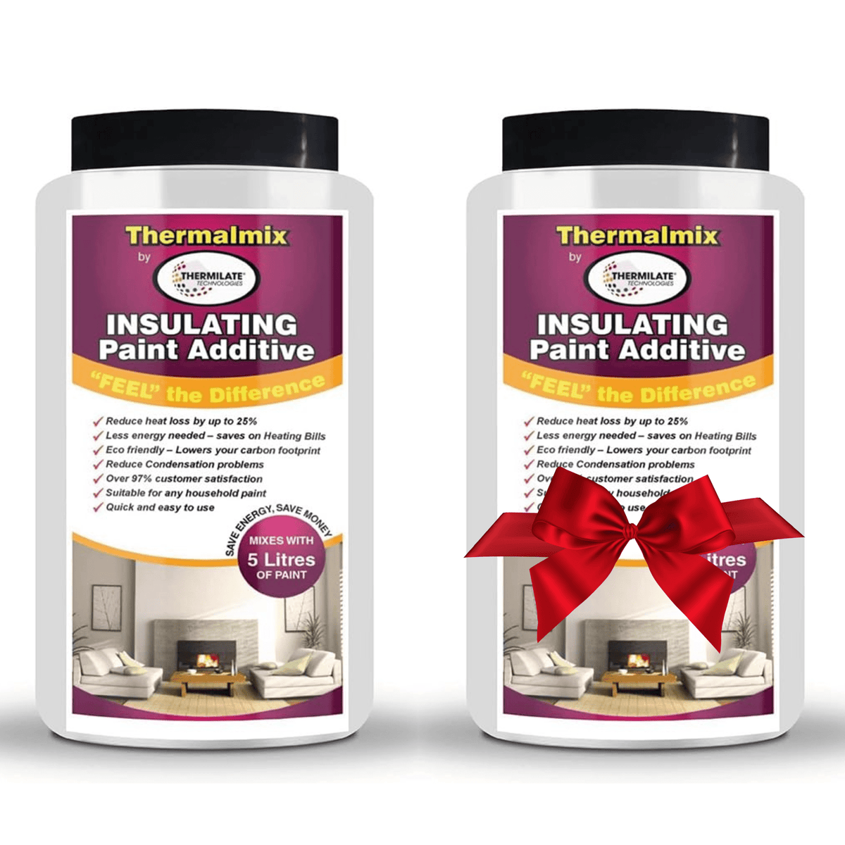 Thermalmix Insulating Paint Additive | Set of 2 | Clear
