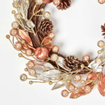 HOMESCAPES Champagne Pinecone & Apple Christmas Wreath