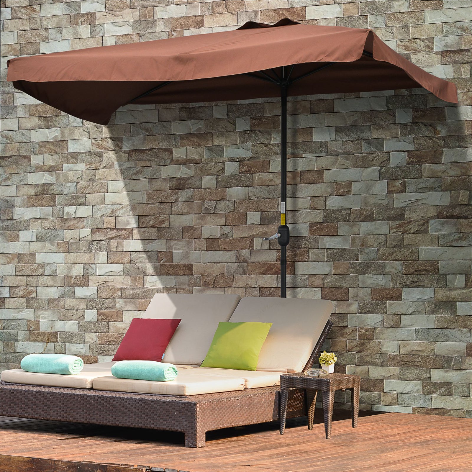 2.3m Half Round Parasol Balcony W/ Crank