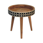 Solid Mango Wood Mini Pattern Nordic End Table