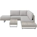 3 Pieces Rattan Wicker Sofa Set W/ Table Cushions