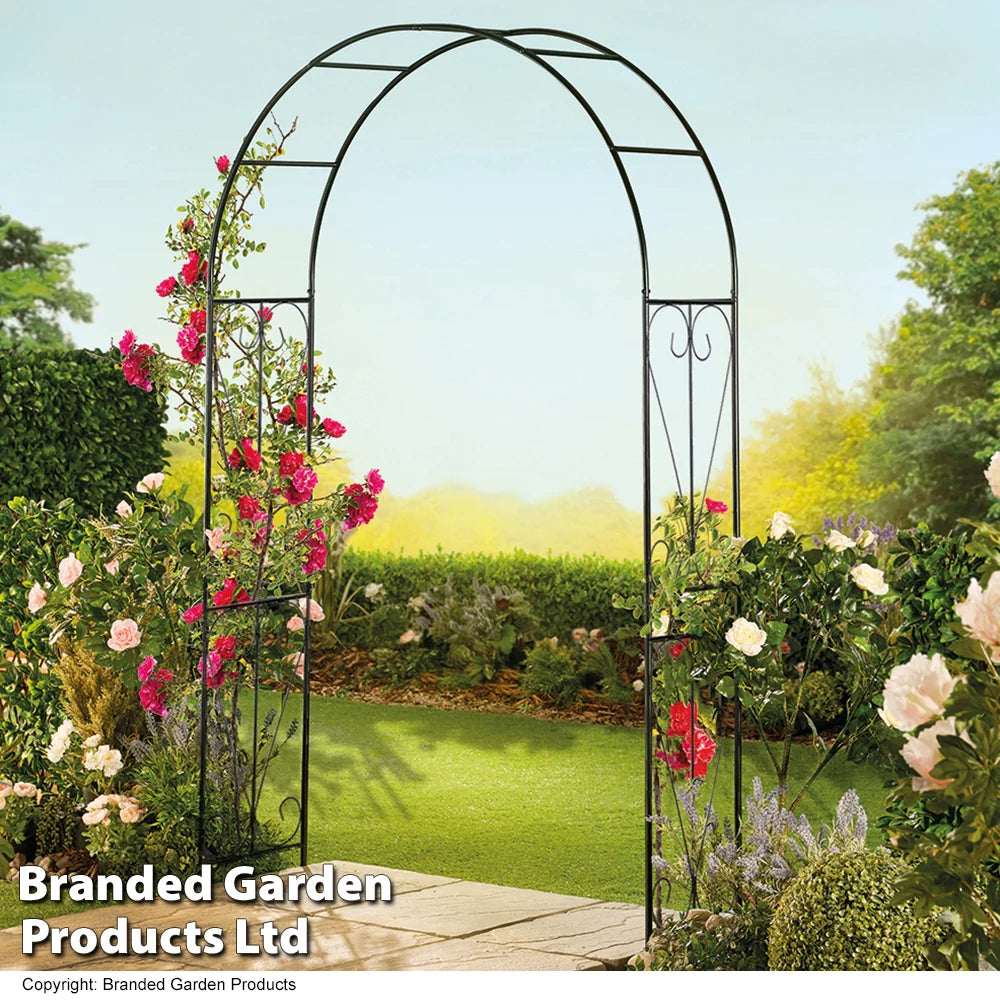 Metal Garden Arch 2.2m Swirl Design