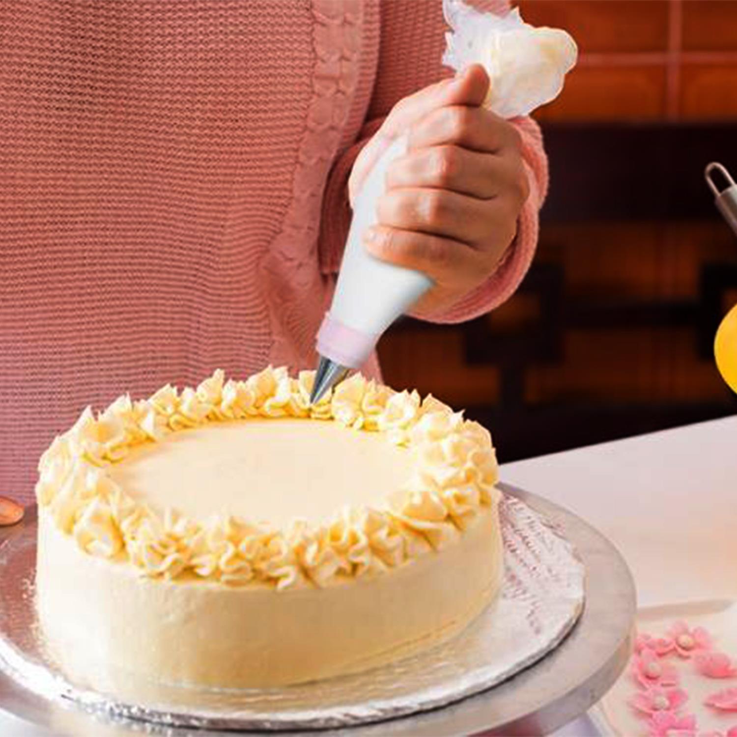 Haven Hilly's Kitchen Piping Bag With 5 Nozzles Double Pastry Pocket Cakes Decoration