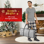 Wrapping Paper Storage Bag Dust Resistant Fabric Holder Grey