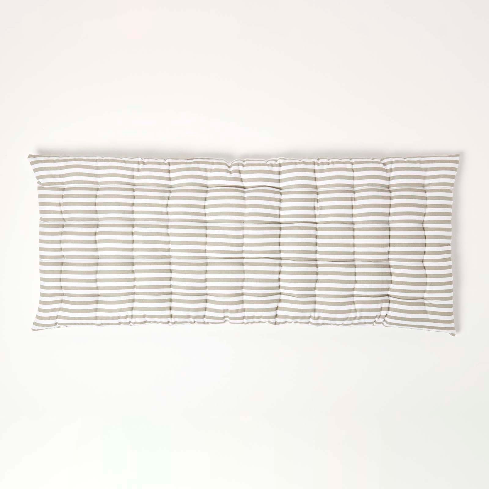 Striped Bench Cushion 2 & 3 Seater | 2 | Grey & White