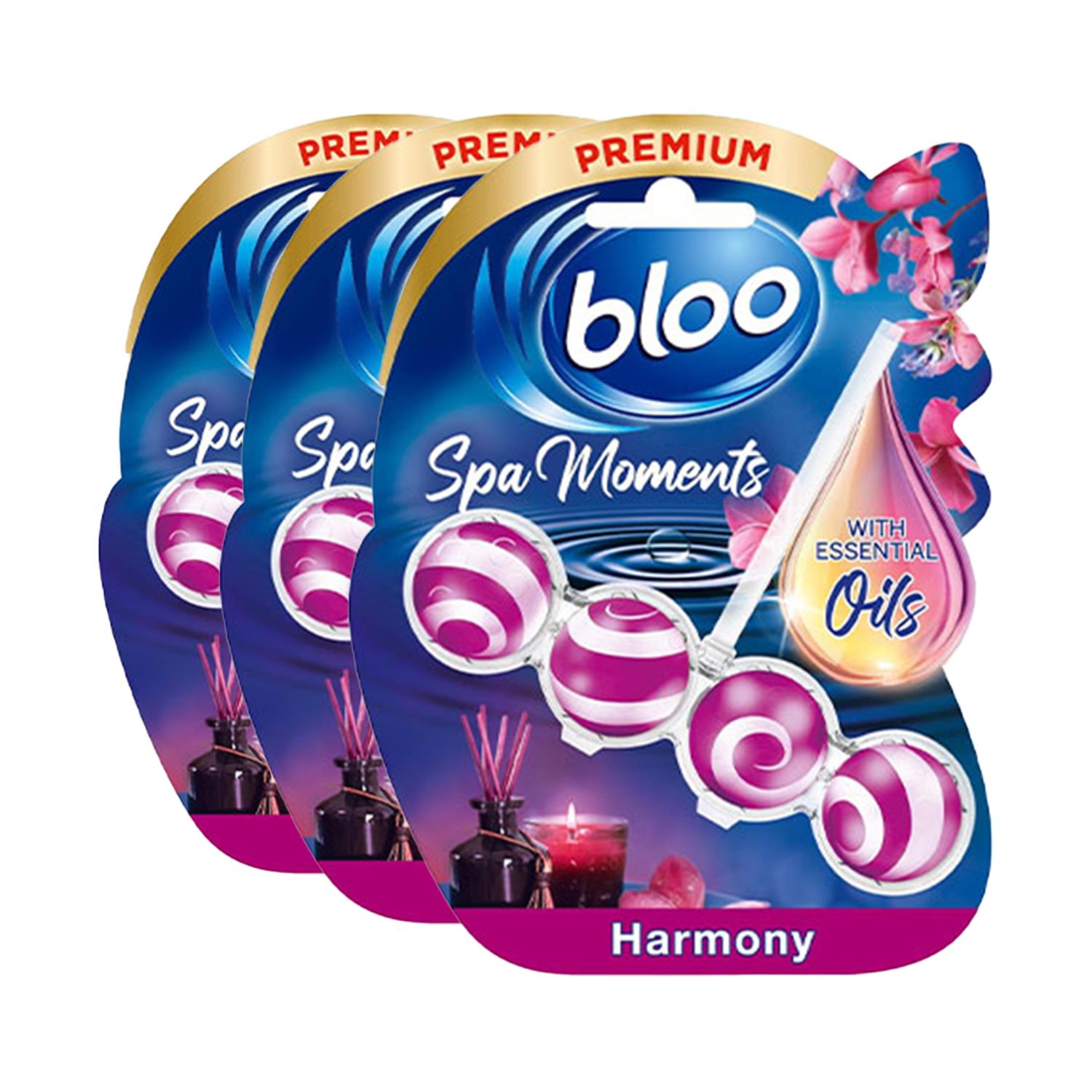 Bloo Toilet Rim Block With Essential Oils For Lasting Freshness &cleanliness 3pk
