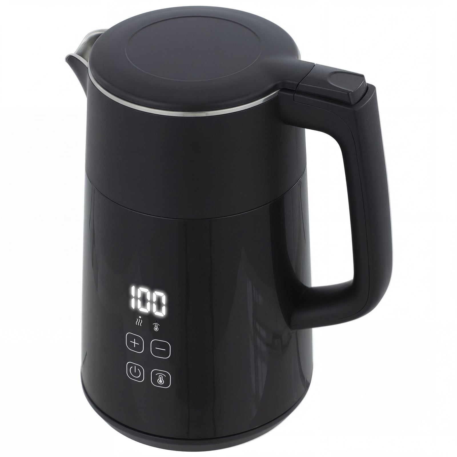 1.7l Fast Boil 3000w Electric Kettle With Led Display | Black