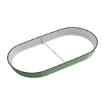 160/240/320cm W X 80cm D X 42cm H Green Raised Garden Bed With Safety Edging & Ground Stakes Oval Galvanized Steel Planter For Backyard Gardening | Small | Light Green