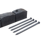 Roman Stone Recycled Rubber Lawn Border Edging | Set of 6 | Gray