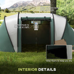 2 Bedroom Camping Tent With Living Area, 3000mm Waterproof | Green