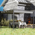 3x3m Pergola With Retractable Roof, Magnetic, Grey | Gray
