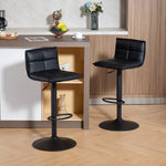Bar Stools Set Of 2 Swivel Height Adjustable Barstools | Black