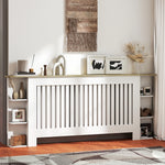 Vertical Slatted Heater Cover For Living Room | Extra Large | White