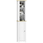 kleankin Slim Bathroom Storage Unit With Open Compartment, White