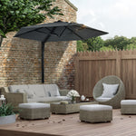 Wall Mounted Parasol W/ 180° Rotatable Canopy | Dark Gray