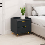 Bedside Table With 2 Drawers For Bedroom, Living Room | One Size | Black