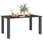 150x90cm Black Garden Dining Table