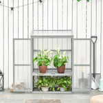Wooden Cold Frame Greenhouse 76x47x110cm Grey