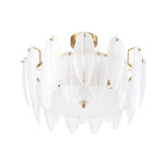 38cm Dia Frosted Glass Feather Lampshade Ceiling Light Modern Pendant Fixture