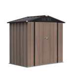 Metal Garden Shed 4x6ft/6x8ft Outdoor Storage Yard Tool Shed Tool Box Lockable | Small | Brown