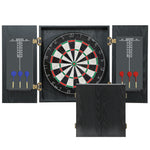 Bristle Dartboard Set With Cabinet, 6 Steel Tip Darts