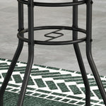 Garden Table W/ Tempered Glass Top, Steel Frame | Multi Colour