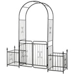Garden Arbor Arch Gate W/ 2 Side Planter Boxes & Vine Frame